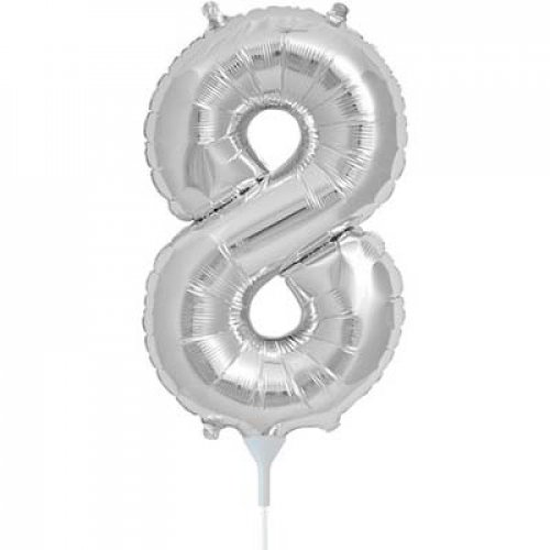 (image for) Silver Number 8 Foil Balloon (41cm)